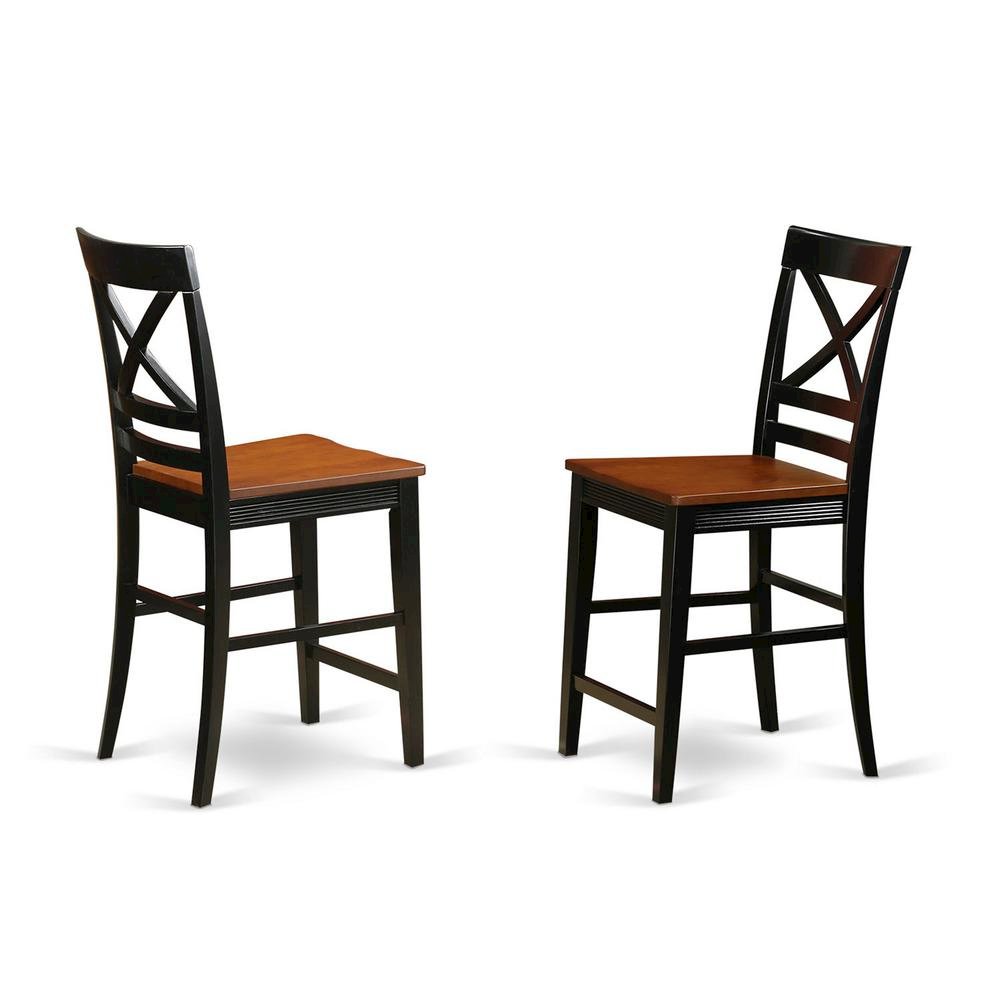 Elegant Wooden Counter Height Chairs with X-Back, Set of 2