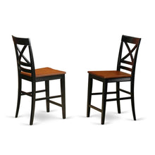Elegant Wooden Counter Height Chairs with X-Back, Set of 2