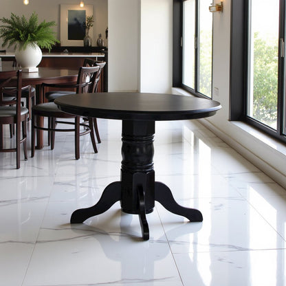 Elegant Round Kitchen Table – 42-Inch Black Small Dining Table