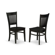 Wood Dining Room Chair with Slat Back and Solid Wood Seat, Brown, Set of 2
