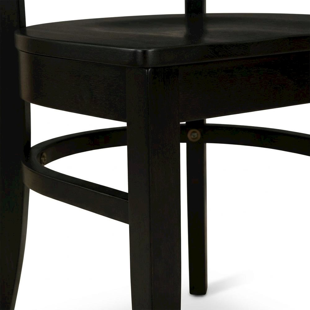 Wood Dining Room Chair with Slat Back and Solid Wood Seat, Brown, Set of 2