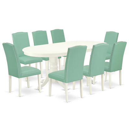 Dining Room Set Linen White, VAEN9-LWH-57