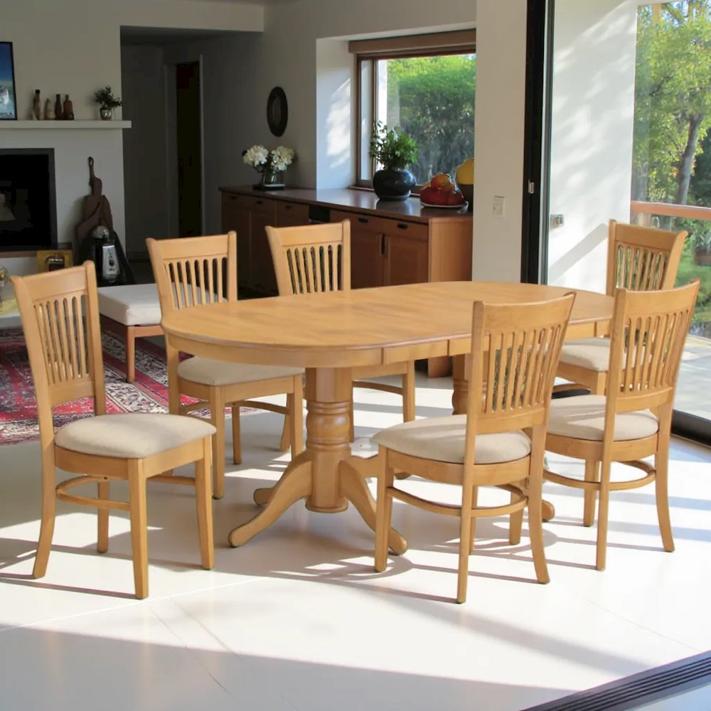 Elegant 7-Piece Kitchen Table and Chairs Set with Expandable Leaf
