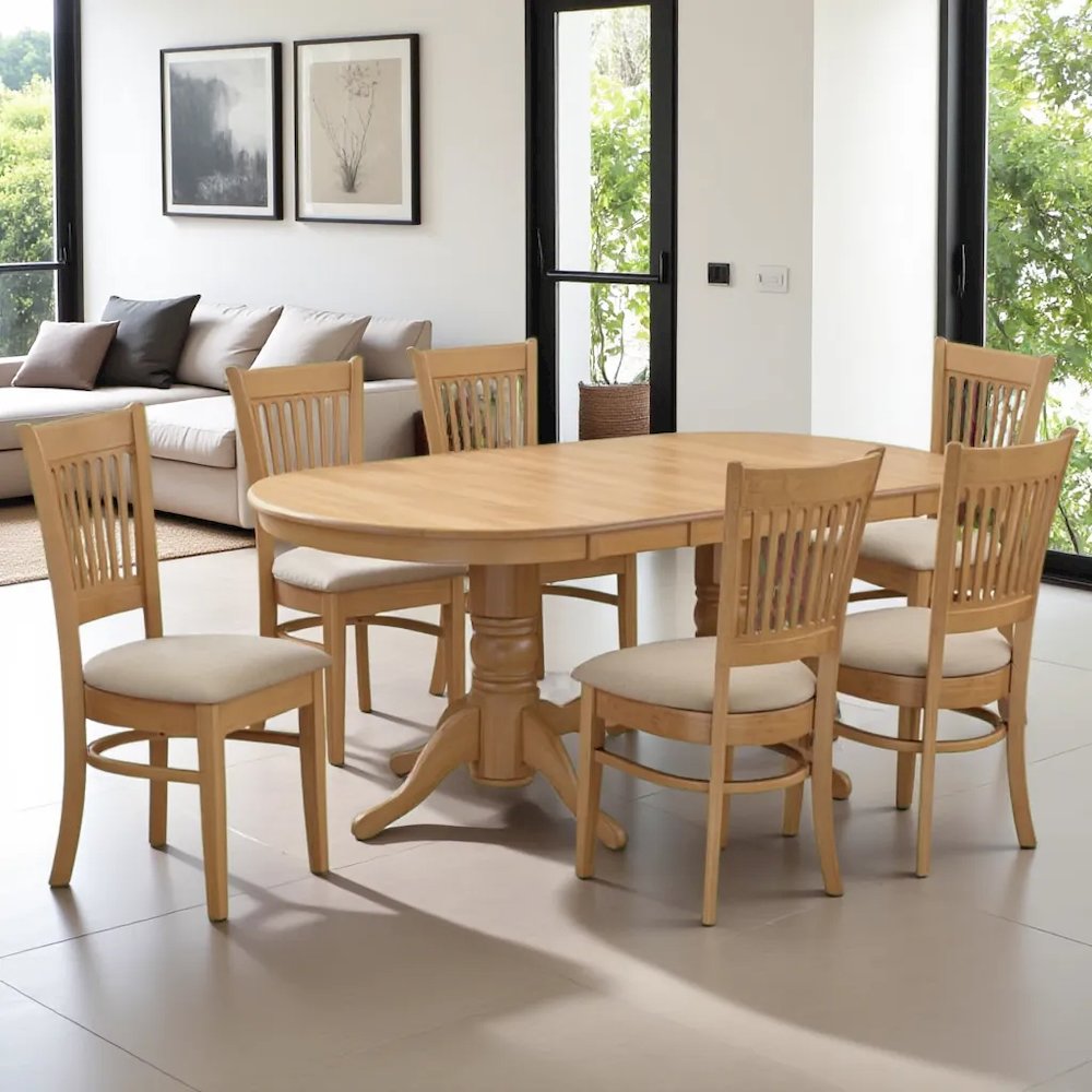 Elegant 7-Piece Kitchen Table and Chairs Set with Expandable Leaf