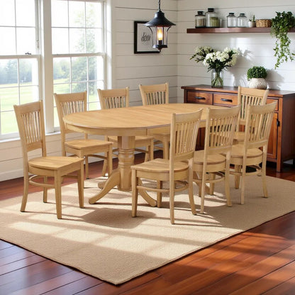Elegant 9-Piece Dining Table Set – Solid Wood Dining Table for 8