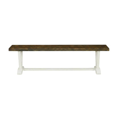 Wooden Dining Bench with V-Style Base, Indoor Bench