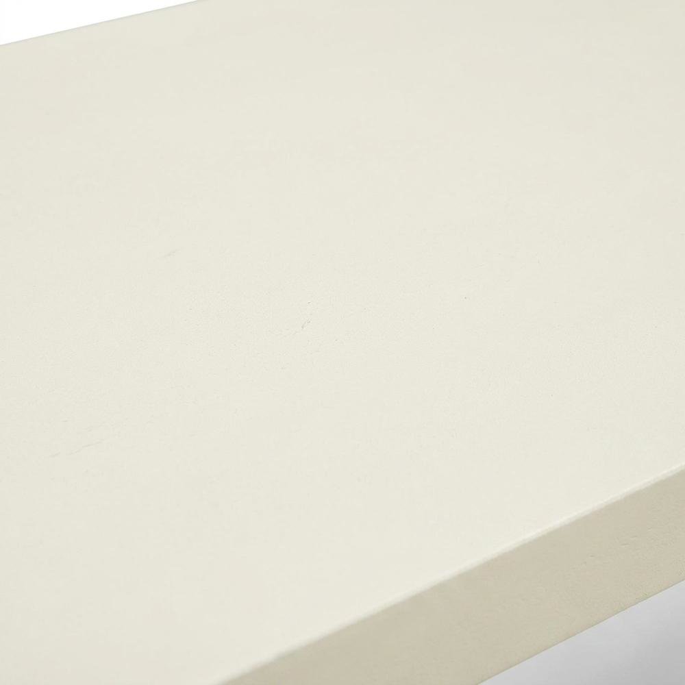 Wooden Dining Bench with V-Style Base, Wood Bench Seat, White