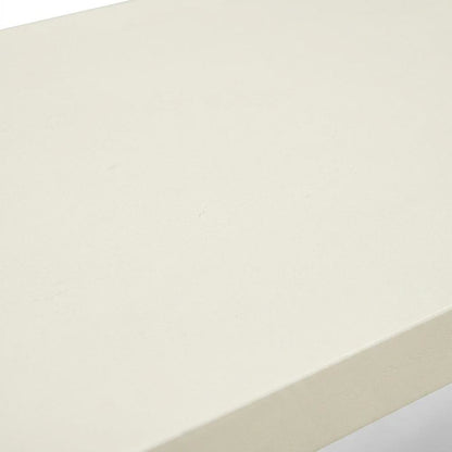 Wooden Dining Bench with V-Style Base, Wood Bench Seat, White