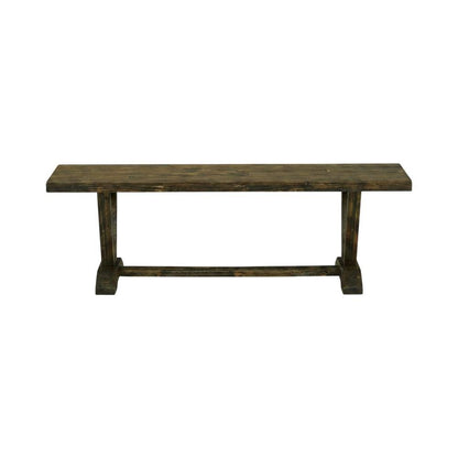 Mid-Century Modern Wooden Dining Bench with V-Style Base for Dining Room