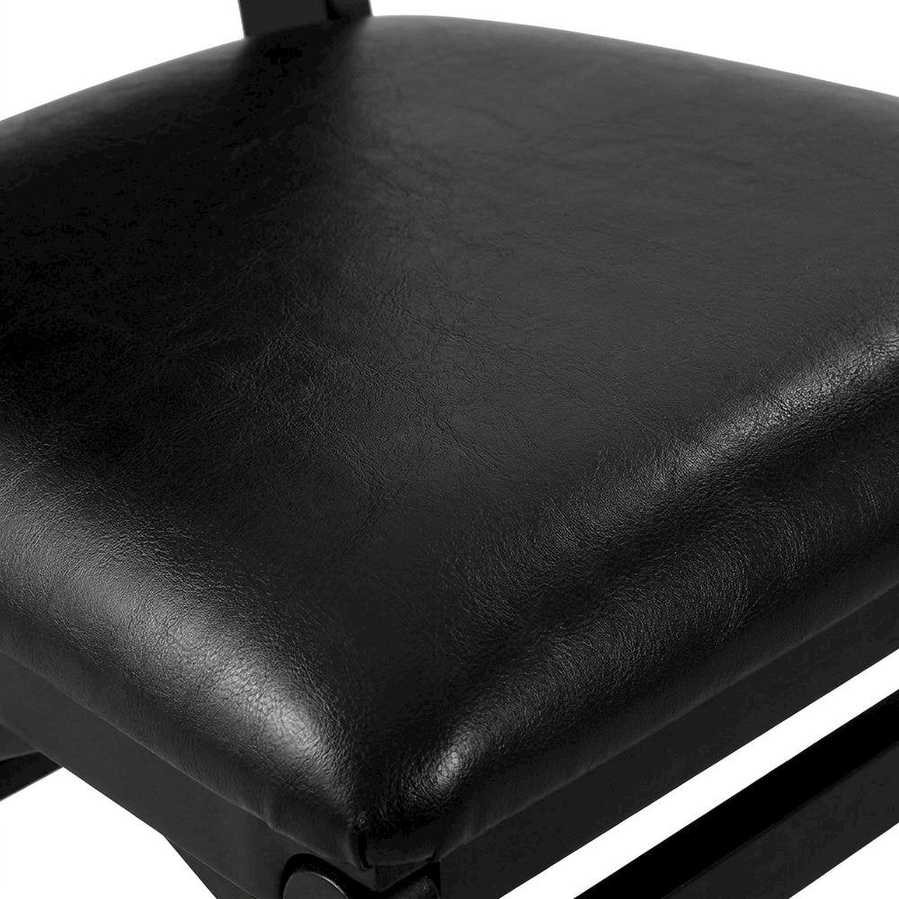 Solid Wood Dining Chairs with PU Leather Seat, 3-X Back, Set of 2, Black