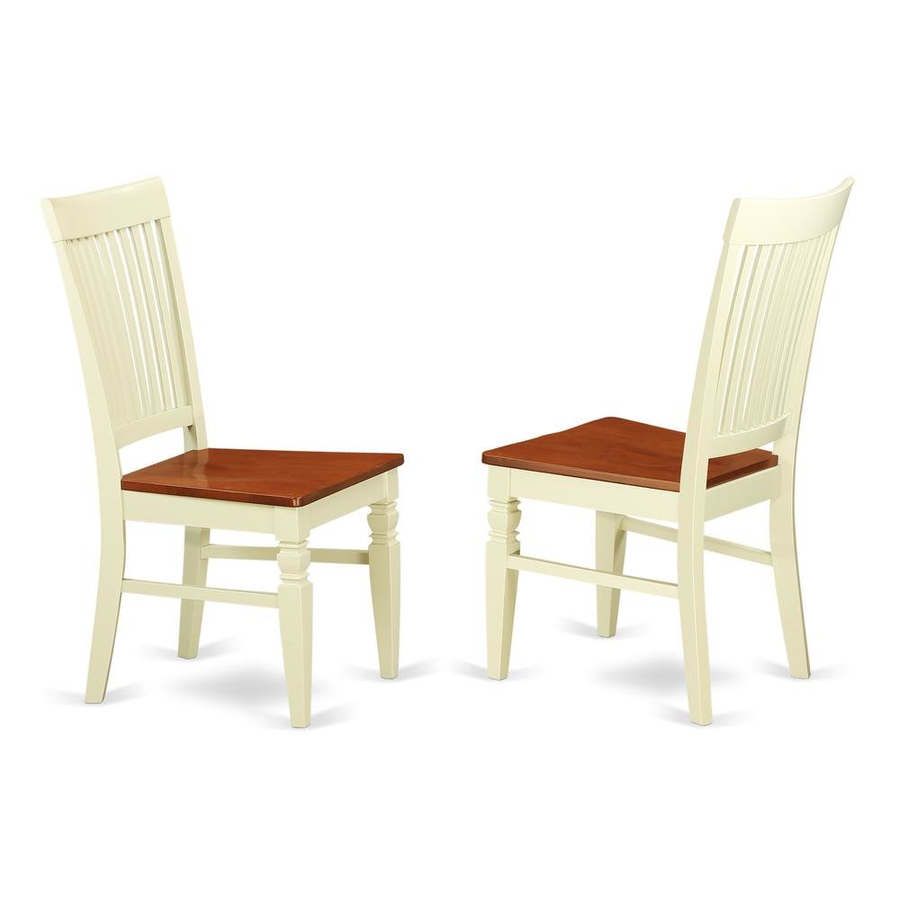 Wooden Dining Chair with Ladder Back for Kitchen and Dining Room, Set of 2