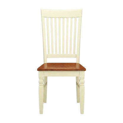 Wooden Dining Chair with Ladder Back for Kitchen and Dining Room, Set of 2