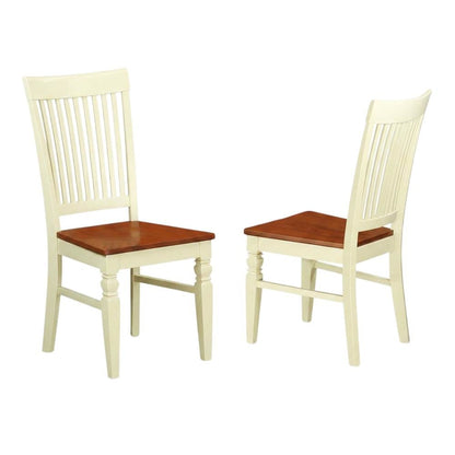 Wooden Dining Chair with Ladder Back for Kitchen and Dining Room, Set of 2