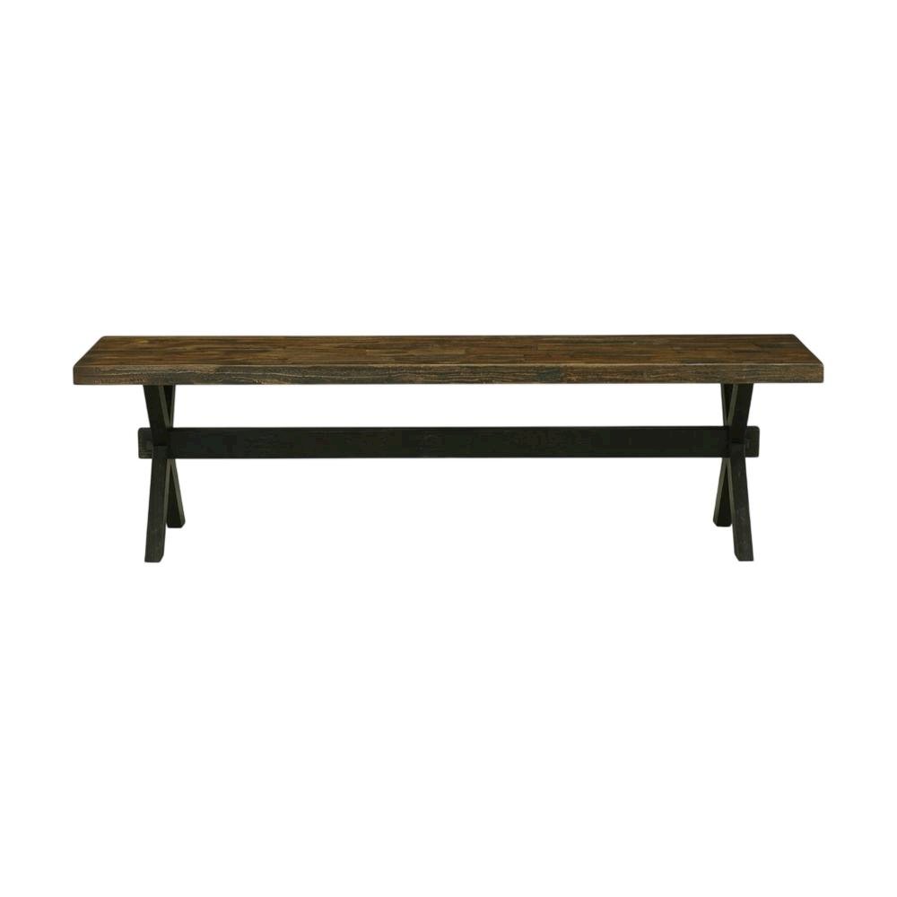 Wooden Dining Bench with X-Style Base, Wood Bench Seat