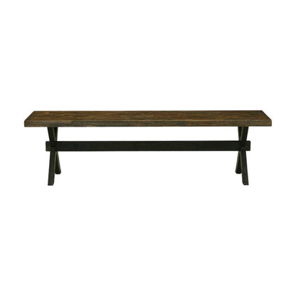 Wooden Dining Bench with X-Style Base, Wood Bench Seat