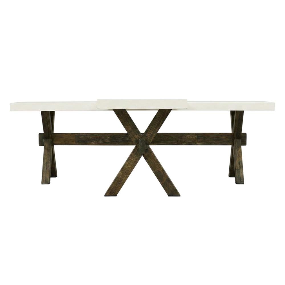 Solid Wood Dining Bench with X-Style Mid-Century Modern Base for Dining Room
