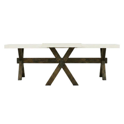 Solid Wood Dining Bench with X-Style Mid-Century Modern Base for Dining Room