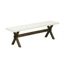 Solid Wood Dining Bench with X-Style Mid-Century Modern Base for Dining Room