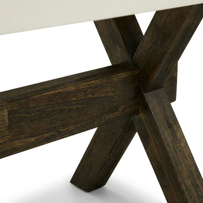 Solid Wood Dining Bench with X-Style Base for Dining Room