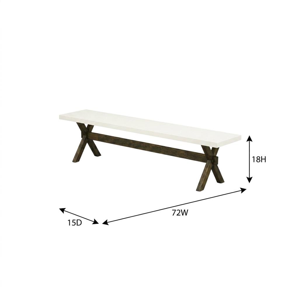 Solid Wood Dining Bench with X-Style Base for Dining Room