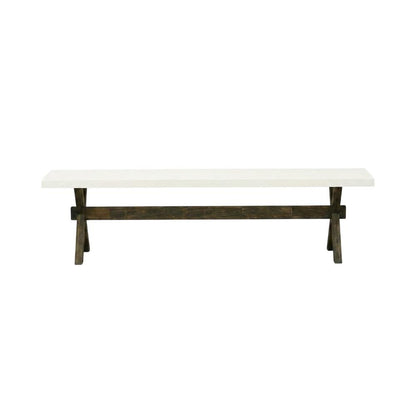 Solid Wood Dining Bench with X-Style Base for Dining Room