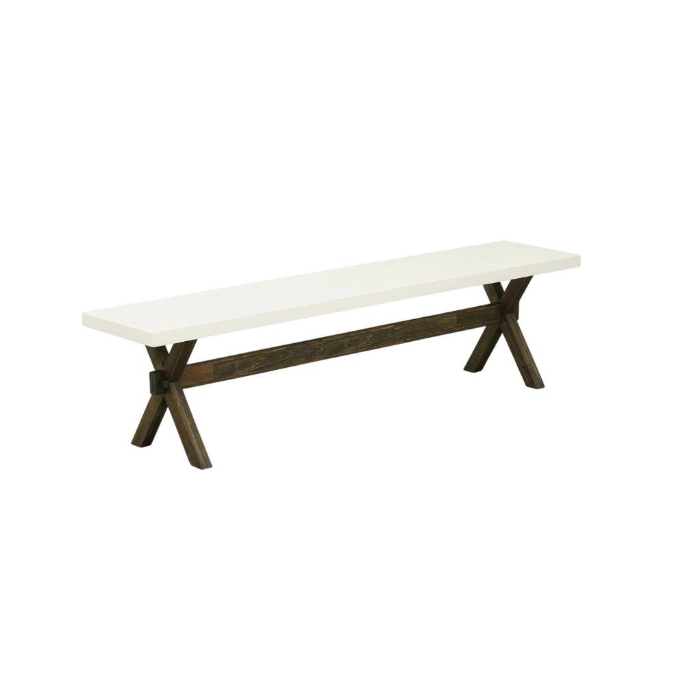 Solid Wood Dining Bench with X-Style Base for Dining Room