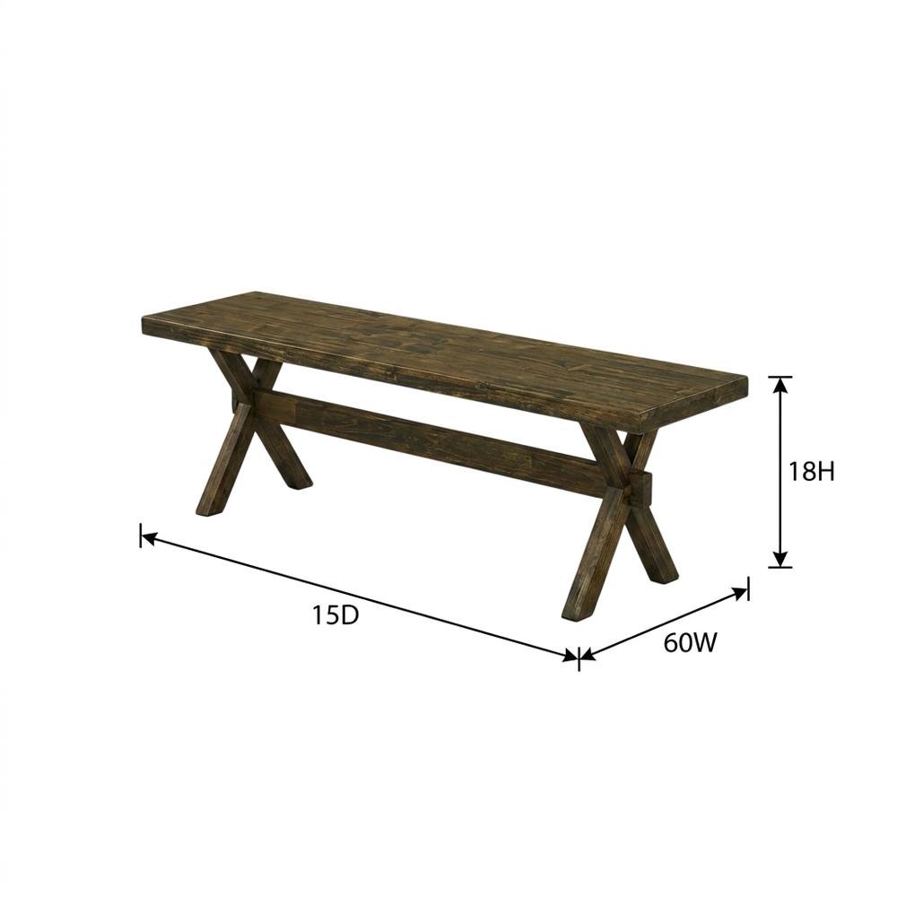Wooden Dining Bench with X-Style Base for Kitchen and Dining Room