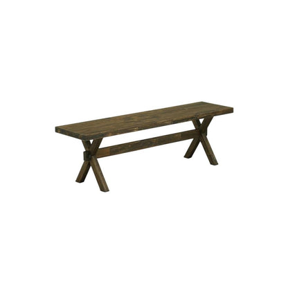 Wooden Dining Bench with X-Style Base for Kitchen and Dining Room