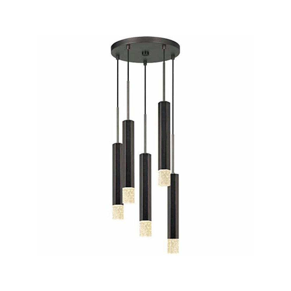 Troy Integrated Led Dimmable Hexagon Aluminum Casted 5 Lights Pendant