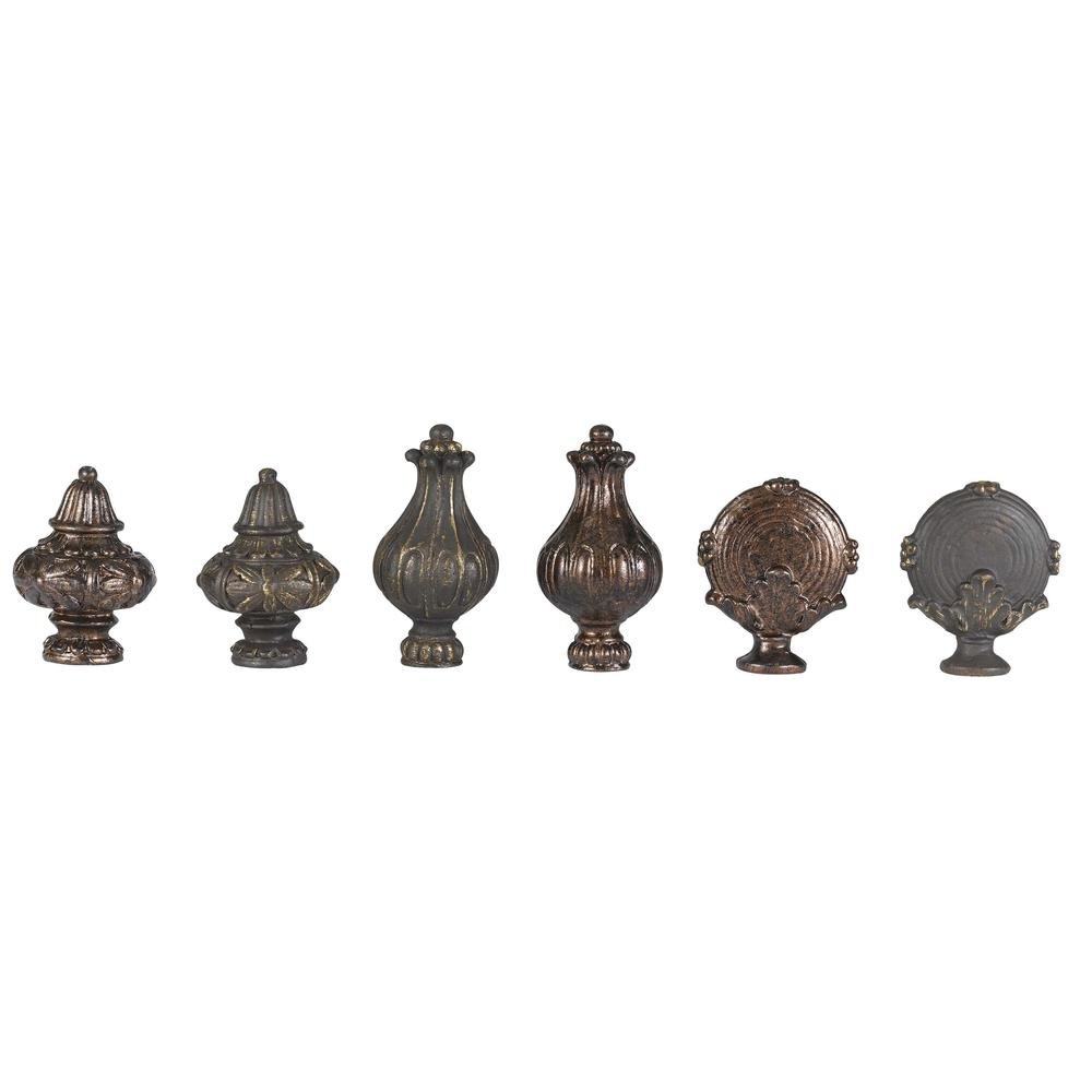 2.13" Metal Cast Finial in Rust Finish