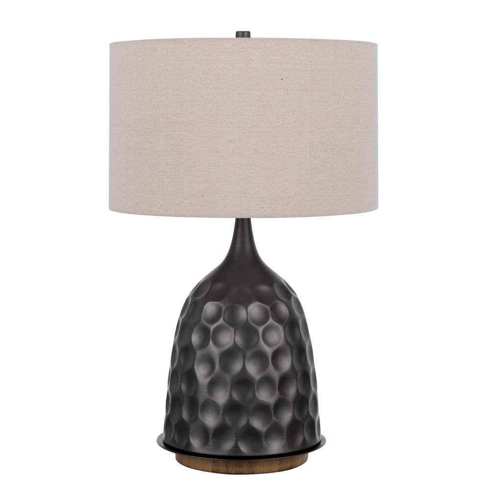 150W 3 Way Oskaloosa Metal Table Lamp With Drum Shade