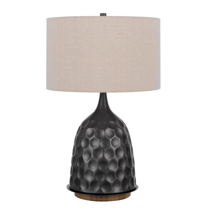 150W 3 Way Oskaloosa Metal Table Lamp With Drum Shade