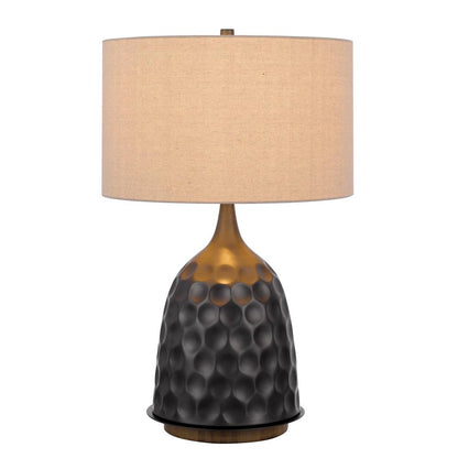 150W 3 Way Oskaloosa Metal Table Lamp With Drum Shade