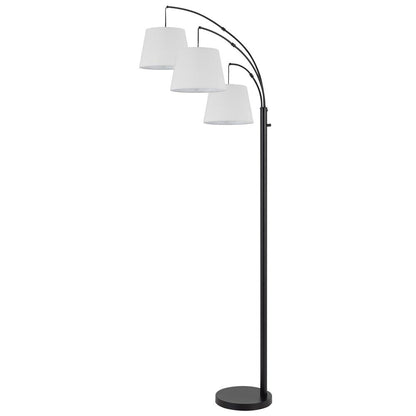 60W X 3 Vardon Metal Arc Floor Lamp With Hardback Fabric Shade