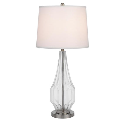 150W 3 Way Walham Glass Table Lamp With Hardback Fabric Shade (Sold In Pairs)