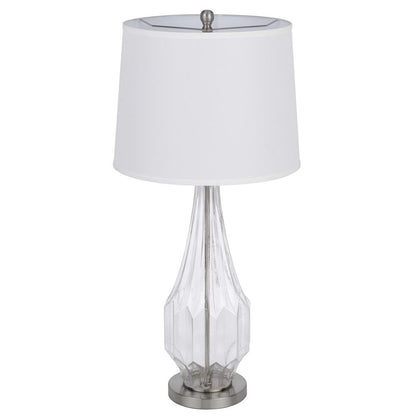 150W 3 Way Walham Glass Table Lamp With Hardback Fabric Shade (Sold In Pairs)