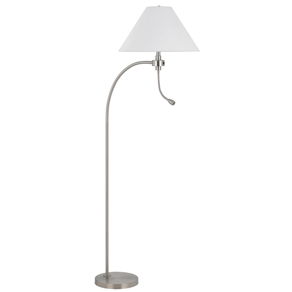 100W 3 way Ashland mini arc metal floor lamp with gooseneck 2W led reading light