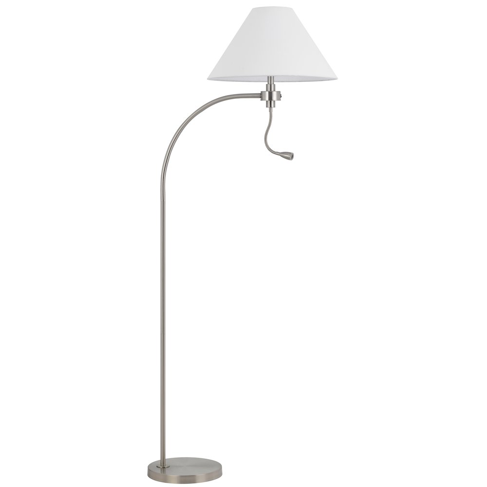 100W 3 way Ashland mini arc metal floor lamp with gooseneck 2W led reading light