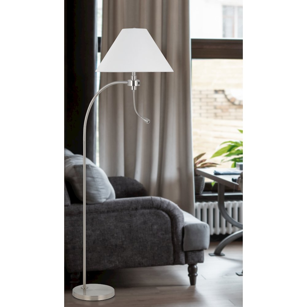 100W 3 way Ashland mini arc metal floor lamp with gooseneck 2W led reading light