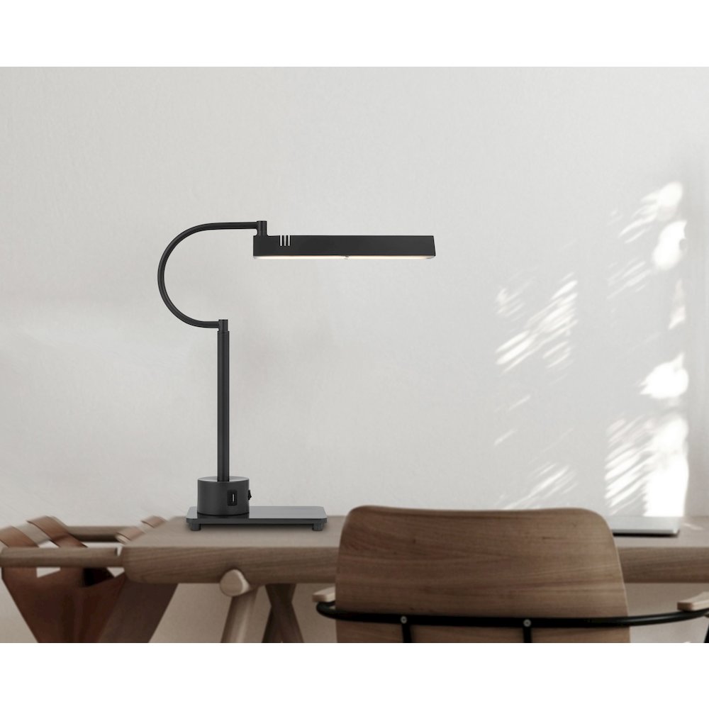 led 12W SOHO metal desk lamp with 2 USB ports