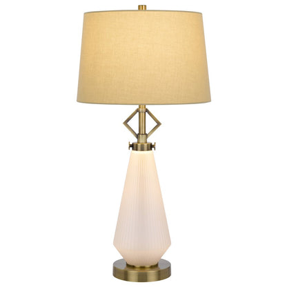 100W led Carrizo metal/glass table lamp with 2W led night light