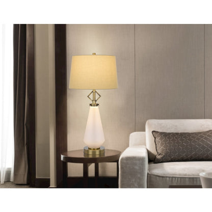 100W led Carrizo metal/glass table lamp with 2W led night light
