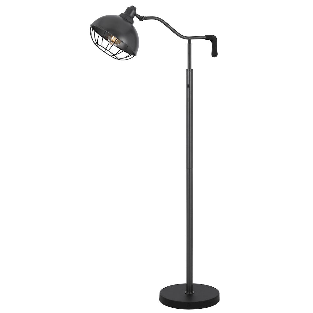 60W Taloga metal floor lamp with adjustable caged shade. (Bulb not included)