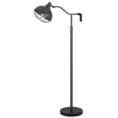 60W Taloga metal floor lamp with adjustable caged shade. (Bulb not included)