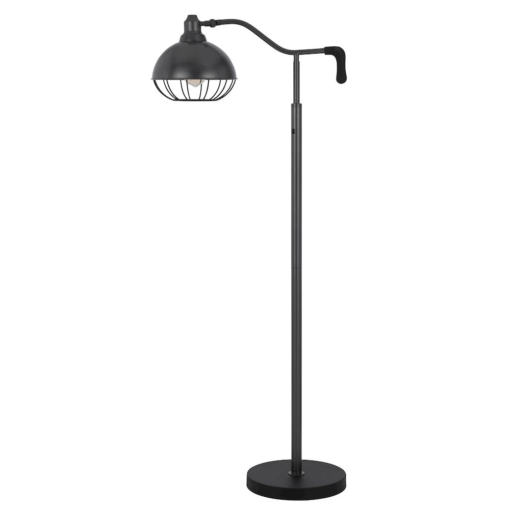 60W Taloga metal floor lamp with adjustable caged shade. (Bulb not included)