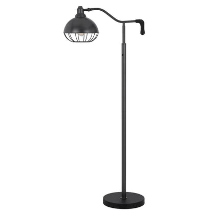 60W Taloga metal floor lamp with adjustable caged shade. (Bulb not included)