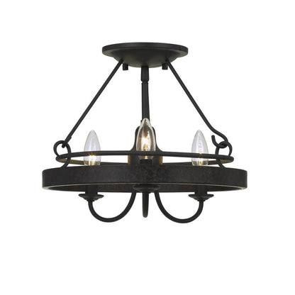 60W X 3 Helena Metal 2 In 1 Pendant/Semi FLush Mount Fixture