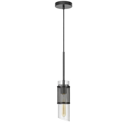 60W Savona double layer glass/metal mini pendant with mesh metal shade