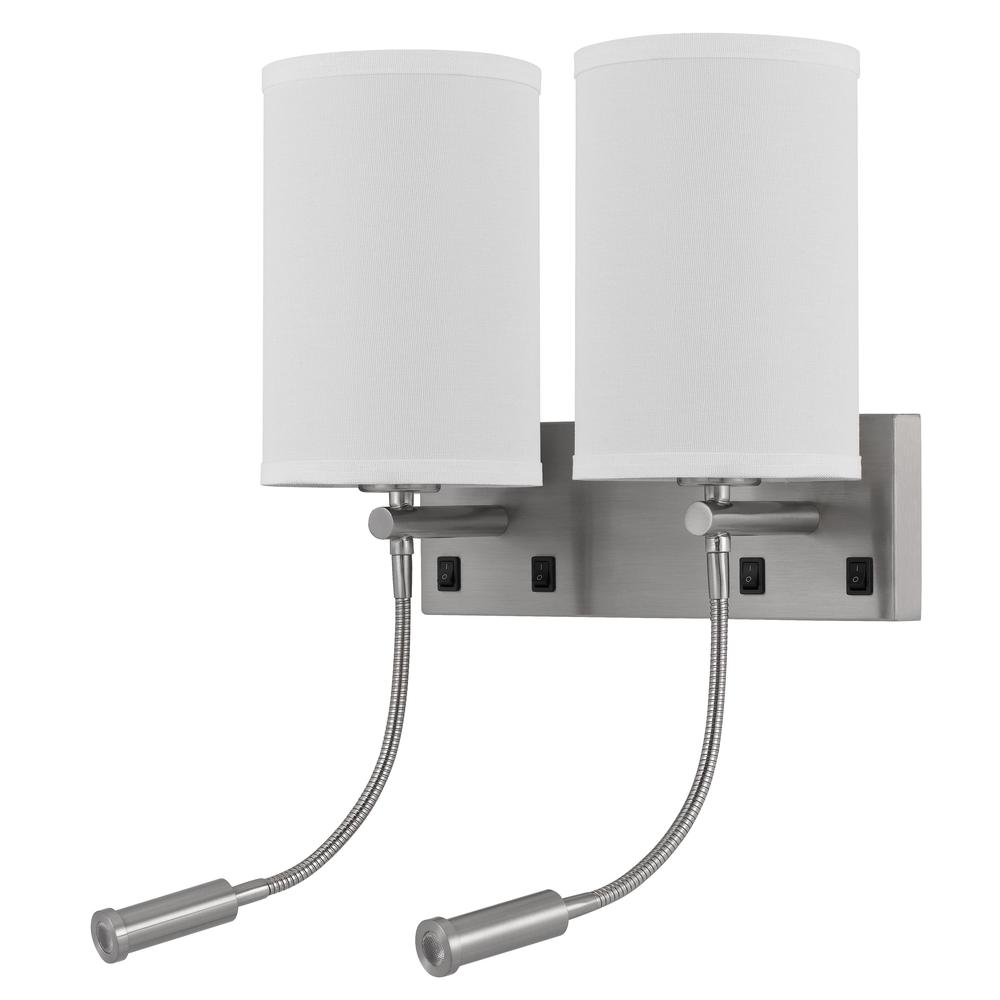 60W X 2 Lakewood Wall Lamp With Two 1W Intergrated Led Reading Lamps