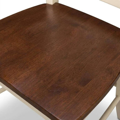 Merlot-Buttermilk Finish Distressed Side Chair in Solid Rubberwood